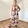 Kathy barna virág mintás maxi ruha