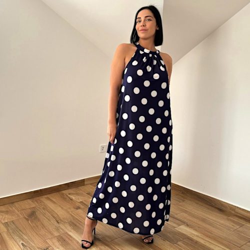 Kathy pöttyös mintás maxi ruha