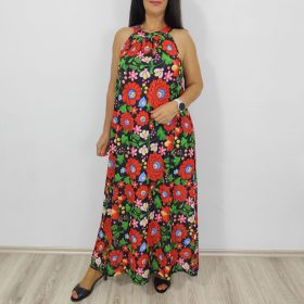 Kathy piros matyó mintás maxi ruha
