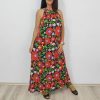 Kathy piros matyó mintás maxi ruha