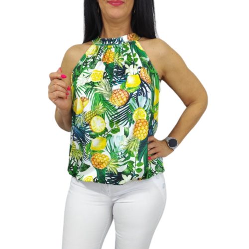 Lana ujjatlan felső- ananász mintás