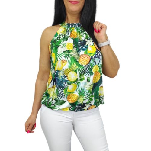 Lana ujjatlan felső- ananász mintás