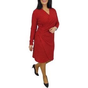 Nelly átlapolt csillogó alkalmi női ruha – Piros