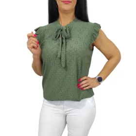 Orsi madeira mintás női felső – Khaki