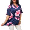 Fiorella plus size felső- rózsaszín virág mintás