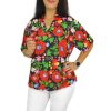 Fiorella plus size felső- Piros matyó mintás