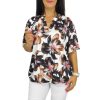 Fiorella plus size felső- Mocha virág mintás