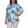 Fiorella plus size gumis aljú felső – Kék levélmintás