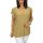 Szelli Plus size V-nyakú felső - barna madeira mintás