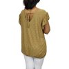 Szelli Plus size V-nyakú felső - barna madeira mintás
