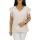 Szelli Plus size V-nyakú madeira mintás felső - ekrü