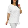Yuri plus size madeira mintás felső - fehér
