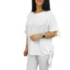 Yuri plus size madeira mintás felső - fehér