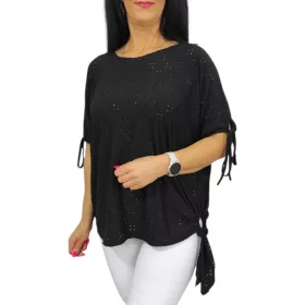 Yuri plus size madeira mintás felső - fekete