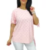 Yuri plus size madeira mintás felső - babarózsaszín