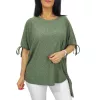 Yuri plus size madeira mintás felső - khaki