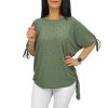 Yuri plus size madeira mintás felső-khaki