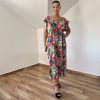 Zoé V-nyakú maxi ruha - eper mintás