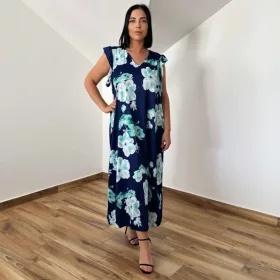 Zoé V-nyakú maxi ruha - virág mintás