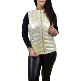 Trendi mintás fényes fehér mellény