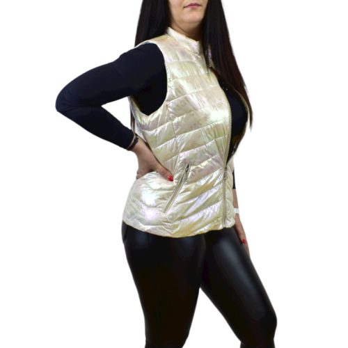 Trendi mintás fényes fehér mellény