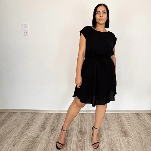 Evelina fekete midi ruha