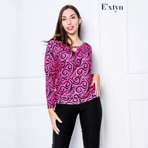Extyn Vera tunika-pink barokk