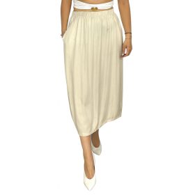 Kényelmes, zsebes, lezser női szoknya – Krémszínű