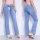  Plus size regular fit farmernadrág ajándék övvel – Világoskék