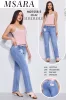  Plus size regular fit farmernadrág ajándék övvel – Világoskék