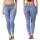Magas derekú stretch slim farmer - középkék