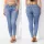 Magas derekú stretch slim farmer – Középkék