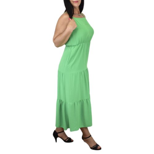 Teodora pántos ruha zöld színben