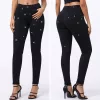 M'sara köves push-up skinny farmernadrág – Fekete