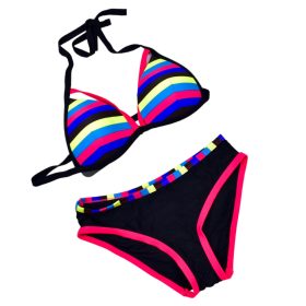 Fürdőruha csíkos színes