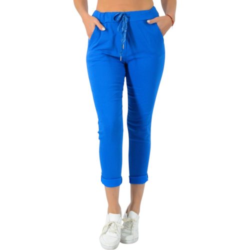 Plus size extra rugalmas svédzsebes női nadrág - Királykék 2-es