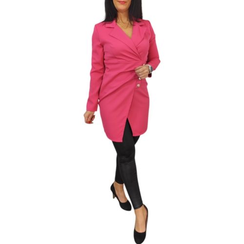 Diorin zakóhatású díszgombos ingtunika – Pink