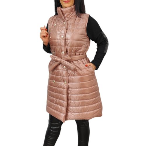 Molly steppelt gombos női mellény – Púder