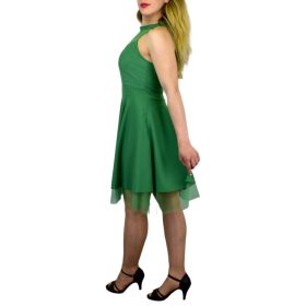 Elina tüllszegélyes alkalmi ruha – Zöld