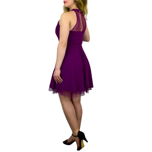 Elina tüllszegélyes alkalmi ruha – Bíborlila