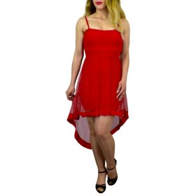 Melina aszimmetrikus tüllszoknyás alkalmi ruha – Piros