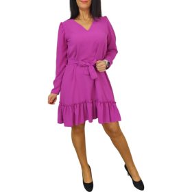 Melánia V-nyakú lila női ruha