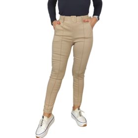 Demi magas derekú, öves női nadrág – Bézs