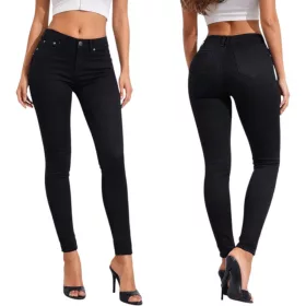  Alakformáló push-up skinny farmernadrág – Fekete