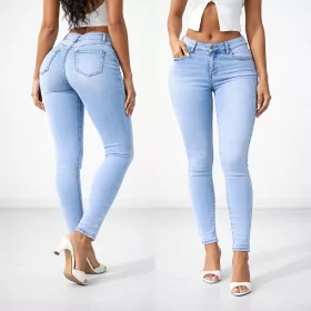   Magas derekú push-up skinny farmernadrág – Extra világoskék