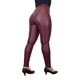 Grazia bőrhatású nadrág bordó