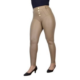 Grazia bőrhatású bézs nadrág