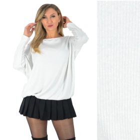   Pihe-puha csillámos, aszimmetrikus, gumis aljú felső – Fehér