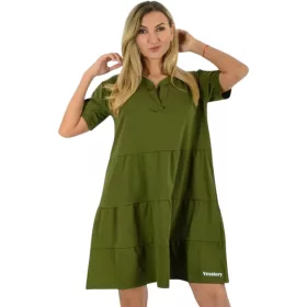 Plus size ingnyakú A-vonalú pamut fagyiruha - khaki