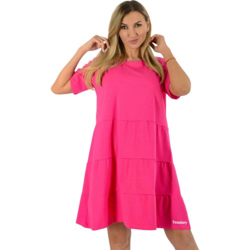 Yesstory Plus size kereknyakú pamut fagyiruha- pink